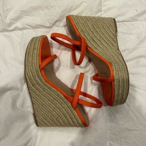 Steve Madden Orange Wedges, Size 7.5
